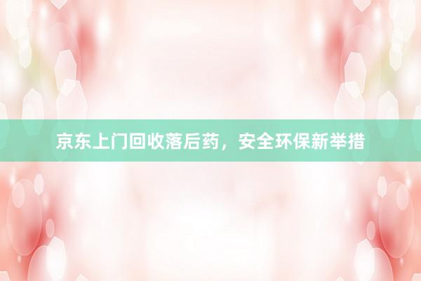 京东上门回收落后药，安全环保新举措