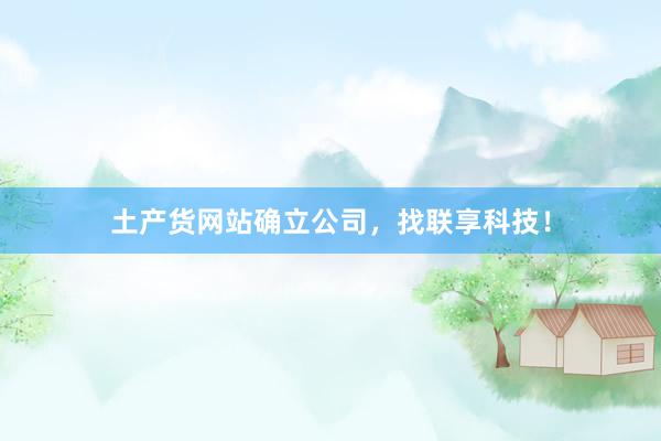 土产货网站确立公司，找联享科技！